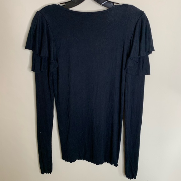 We the Free long sleeve black  on rewind ruffle - Picture 3 of 4